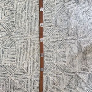 Aztec Brown Leather Belt with Silver Accents Size Large.